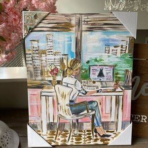 CKD Colleen Karis canvas with gold paint accents.